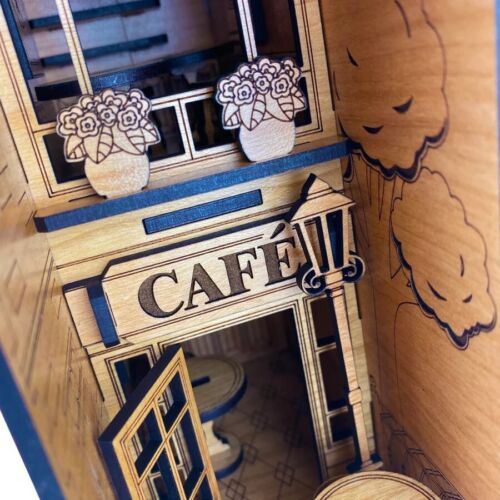 Café Book Nook Kit DIY Wooden Bookend Bookshelf Insert French Country