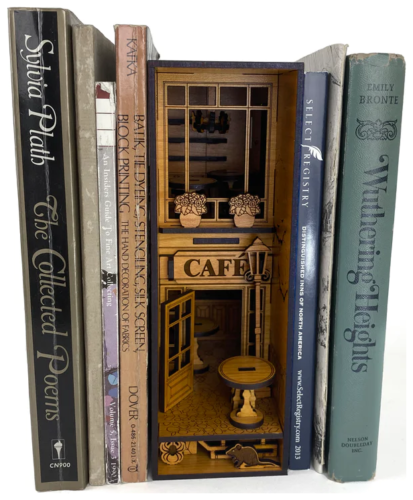 Café Book Nook Kit DIY Wooden Bookend Bookshelf Insert French Country