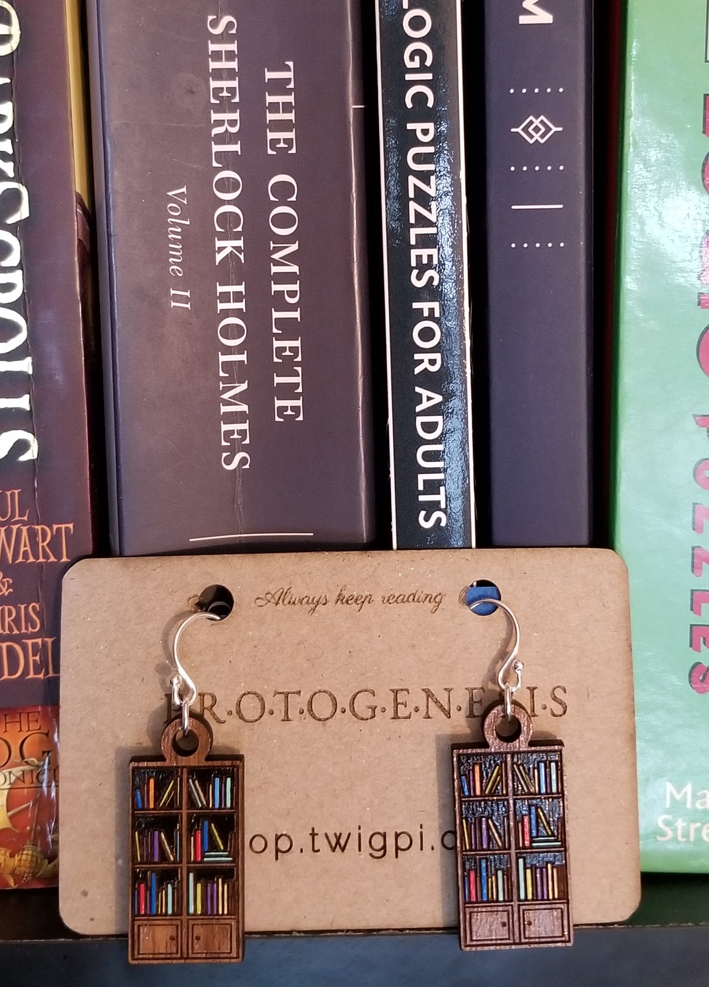 Bookcase Earrings, Book Lover Bookshelf Gift Hypoallergenic Pure Sterling Silver